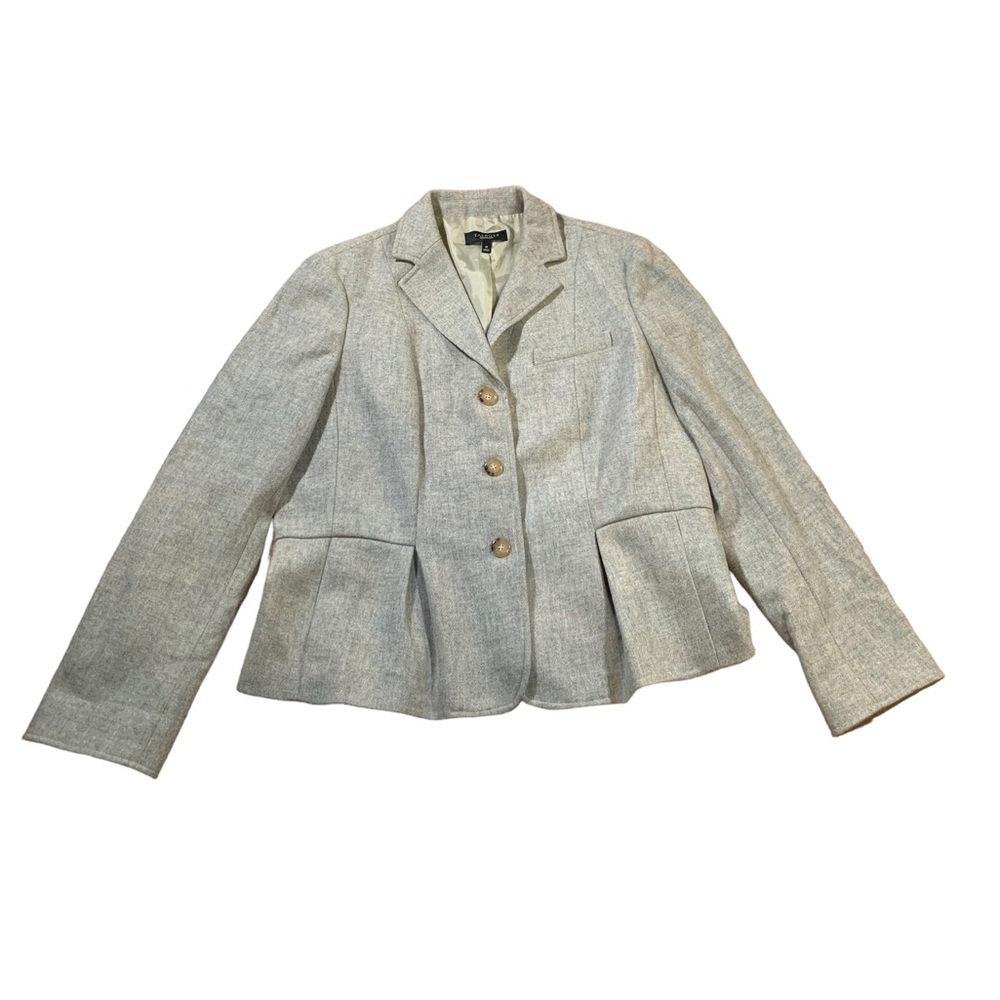 Talbots Wool Blazer Light Green Tan Size 18